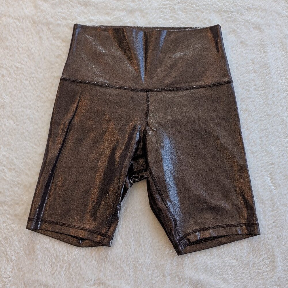 Lululemon Align High-Rise Short 8" Shine Radiate Foil Print French Press Brown